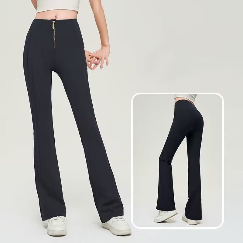 Charlotte | Women's Figure Enhancing Flared Trousers – Zip Fastening