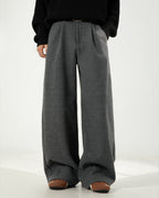 Men’s Wool Blend Wide-Leg Trousers – Smart Tailored