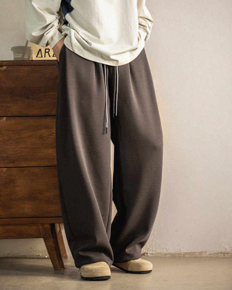 Relaxed Wide-Leg Drawstring Trousers for Men – Comfort