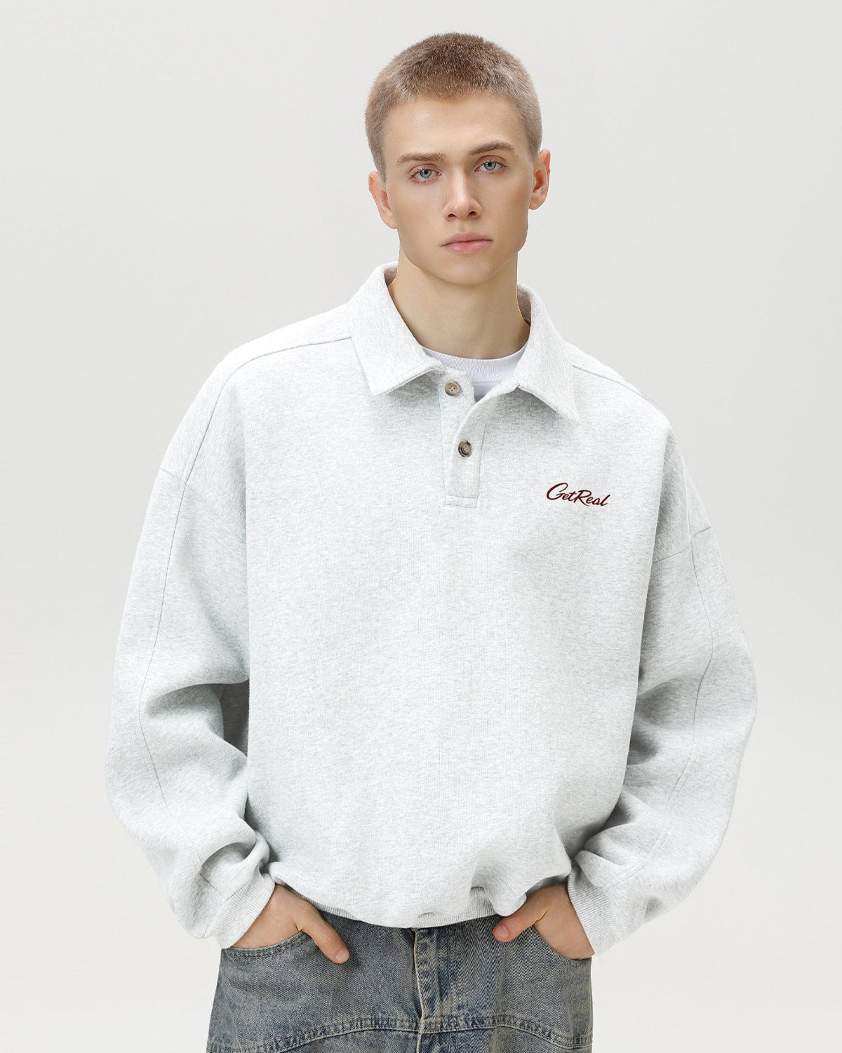 Oversized Embroidered Polo Sweater