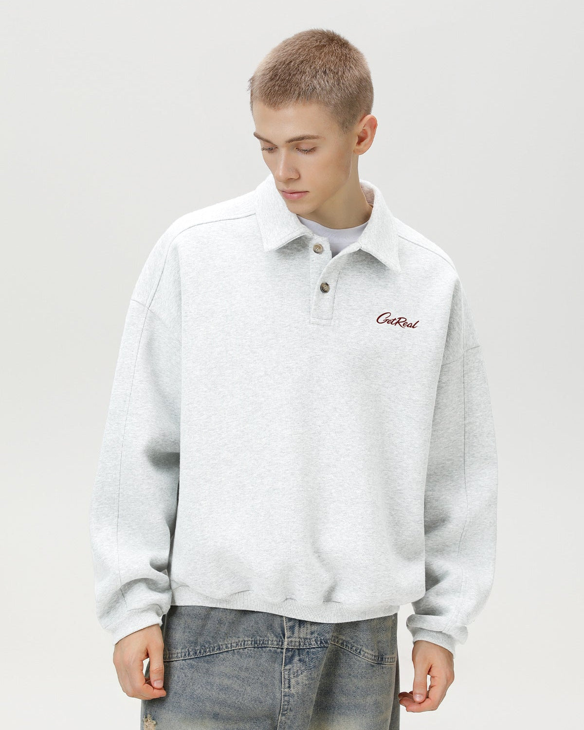 Oversized Embroidered Polo Sweater