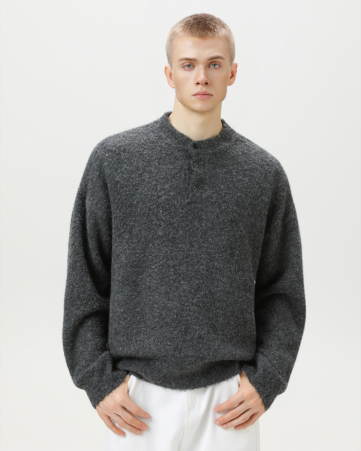 Heritage Wool Blend Oversized Polo Sweater – Classic