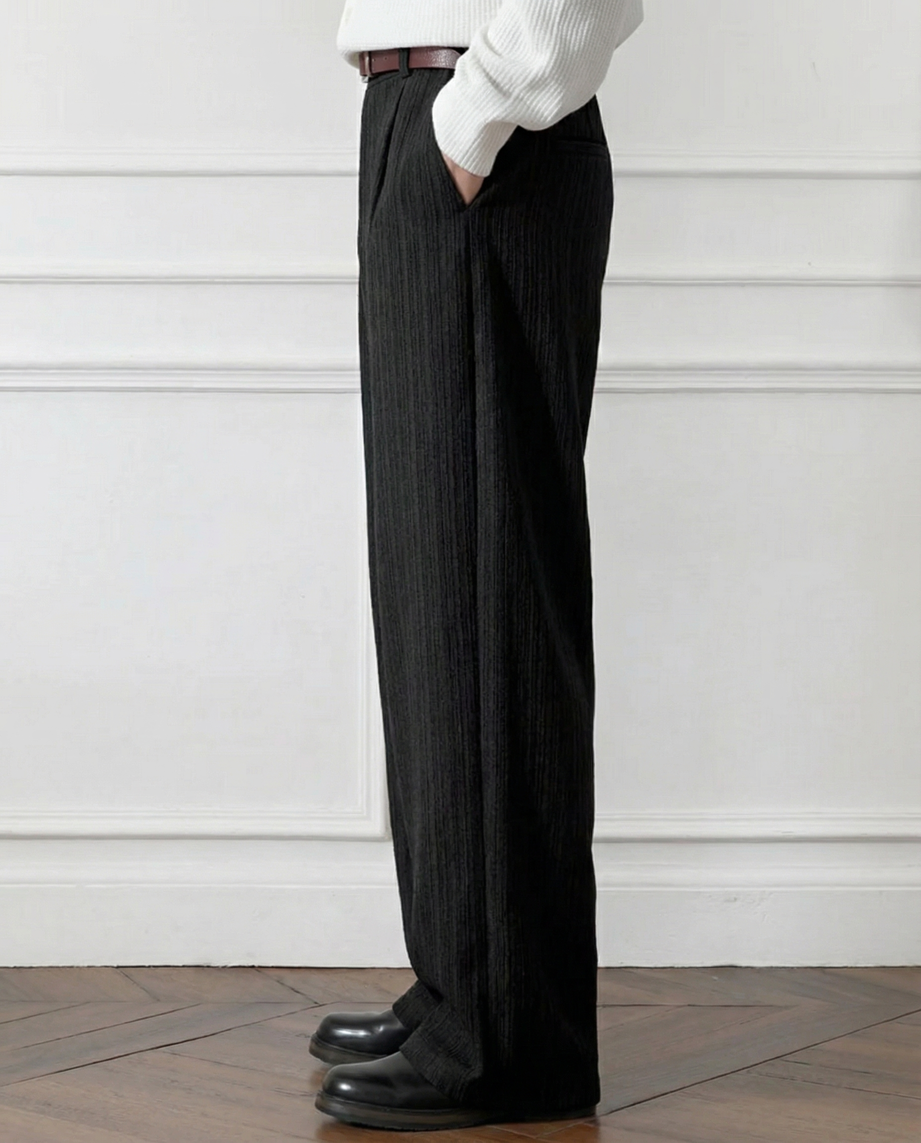 Etro Draped Striped Trousers for Men – Loose Pleated Fit