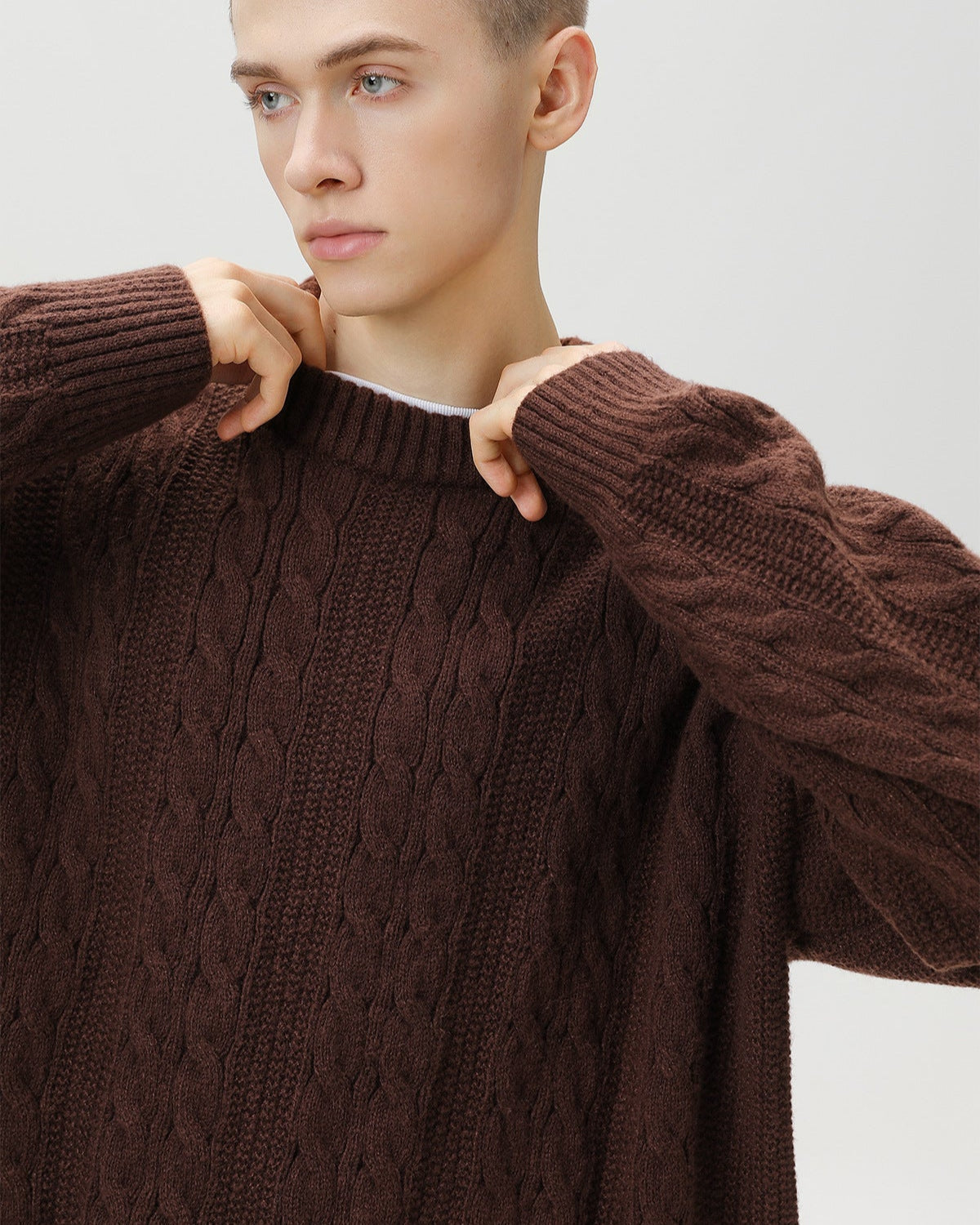 Men’s Cable Knit Sweater – Classic Warm Jumper